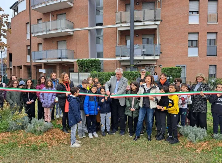 L’inaugurazione dell’’aula natura’ ieri con il sindaco Menani. E’ la prima in Provincia di Modena. e la terza in Regione