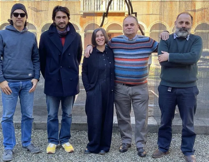 Da sinistra Alessandro Panzavolta, Christian Ravaglioli, Laura Redaelli, Nevio Spadoni e Alessandro Argnani