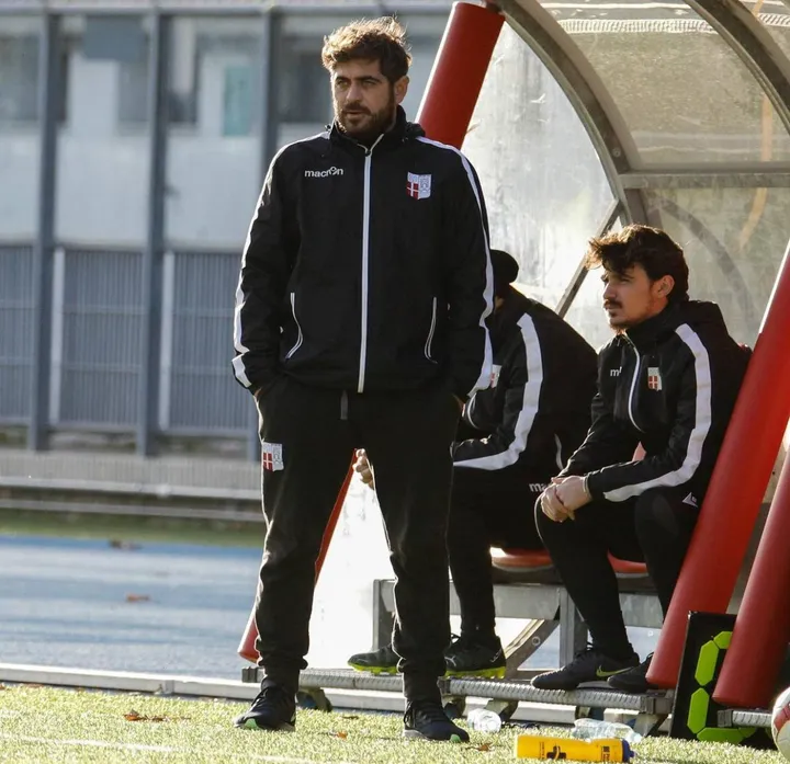 L’allenatore della Primavera 4 del Rimini, Alessandro Brocchini (. foto Pierini