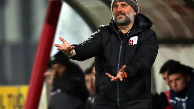 L’allenatore del Rimini, Marco Gaburro, alla sua seconda stagione in biancorosso