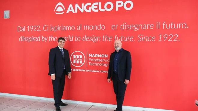 L’ad di Angelo Po Group Massimo Aleardi insieme al presidente della Regione Stefano Bonaccini