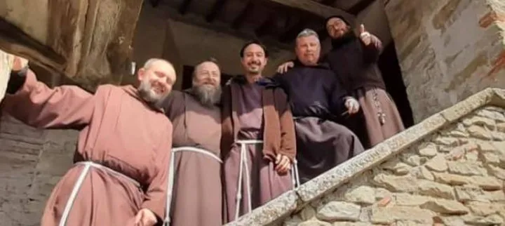 I frati che abitano al convento dei Cappuccini di Santarcangelo