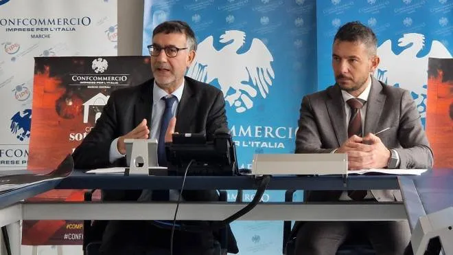 Massimiliano Polacco, direttore generale Confcommercio e il presidente Marche Giacomo Bramucci