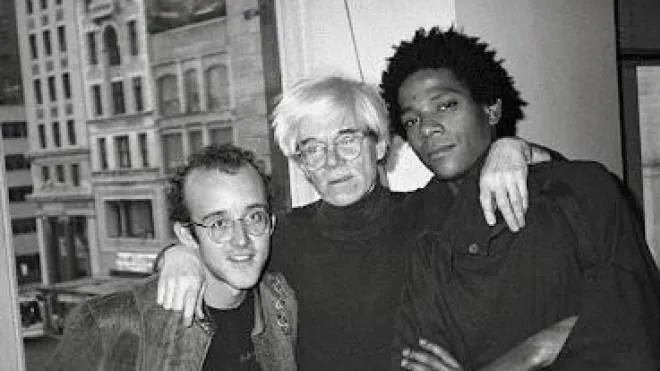 Da sinistra: Keith Haring, Andy Warhol e Jean-Michel Basquiat