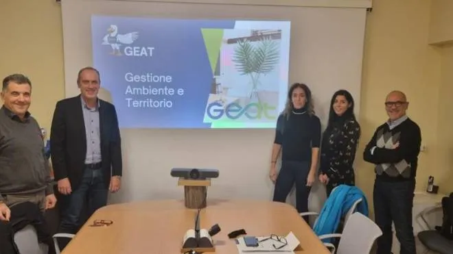 Il nuovo cda di Geat, da sinistra: Ghinelli, Galli, Silvagni, Binotti e Giannini