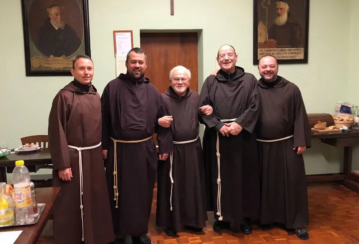 I frati del convento del Santuario della Rocca a Cento dove domenica prossima è in programma un concerto e la messa