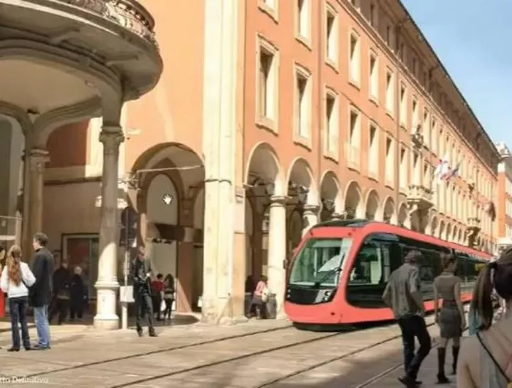 Un disegno al computer del progetto del tram di Bologna