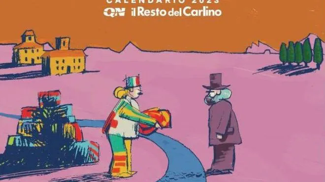 La copertina del calendario in regalo con il giornale disegnata e firmata da Giancarlo Caligaris