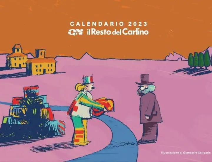 La copertina del calendario in dono firmata da Giancarlo Caligaris