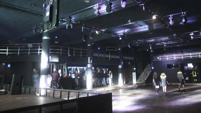 An inside view af disco Lanterna Azzurra in Corinaldo, central Italy, Saturday, Dec. 8, 2018. A stampede at a rap concert in an overcrowded disco in central Italy killed five young teenagers and a woman who had accompanied her daughter to the event early Saturday, police said, adding that 59 people were injured. (ANSA/AP Photo/Bobo Antic) [CopyrightNotice: Copyright 2018 The Associated Press. All rights reserved.]