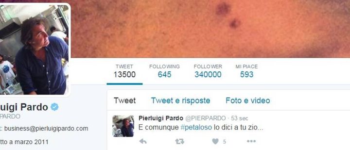 Anche Pierluigi Pardo ci scherza sopra (Foto da Twitter)