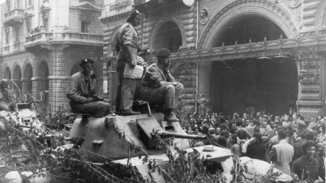 La Liberazione entra in via Rizzoli: era il 21 aprile 1945 (Breviglieri)