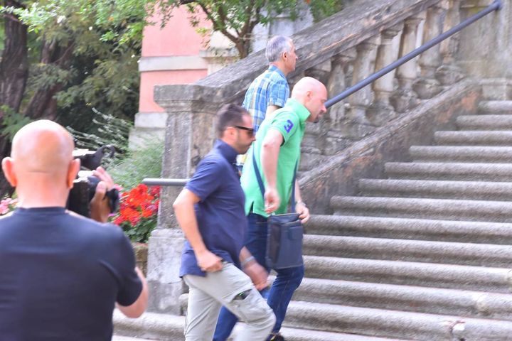 Il sindaco di Bibbiano, Andrea Carletti, con la maglia verde. E' ai domiciliari (Artioli)
