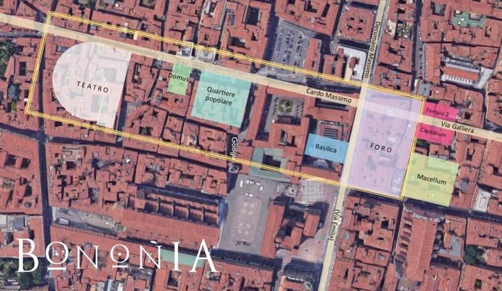 La ricostruzione nell'ambiente virtuale in 3D della Bononia romana: Mappa Bononia