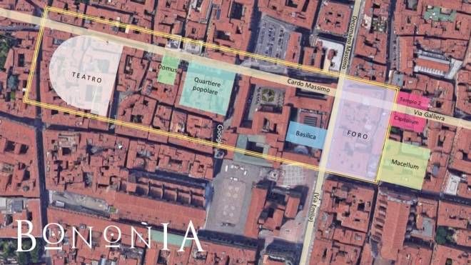La ricostruzione nell'ambiente virtuale in 3D della Bononia romana: Mappa Bononia