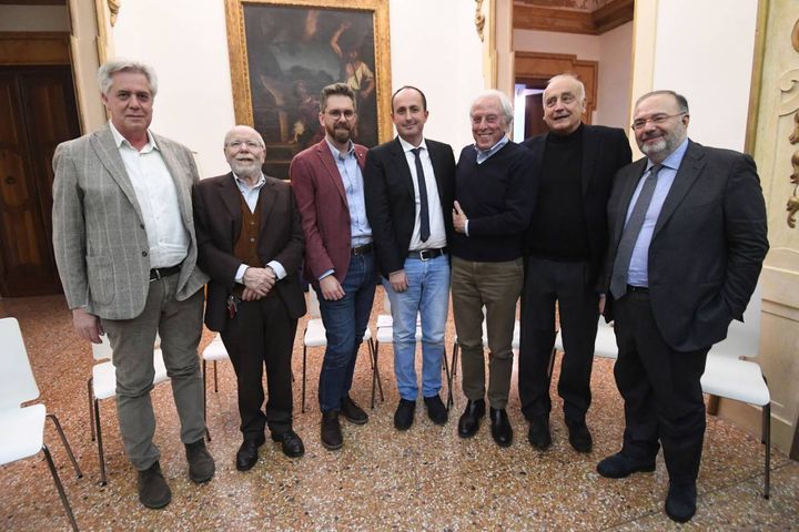 Gianpaolo Brusini, Lucio Salvini, Matteo Lepore, Daniele Vimini, Mario Lavezzi, Giovanni De Luna, Massimo Bernardini (foto Schicchi)