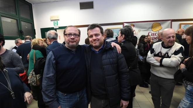 Vincenzo Naldi, presidente del quartiere Borgo-Reno, e il collega Daniele Ara, numero uno del Navile (foto Schicchi)