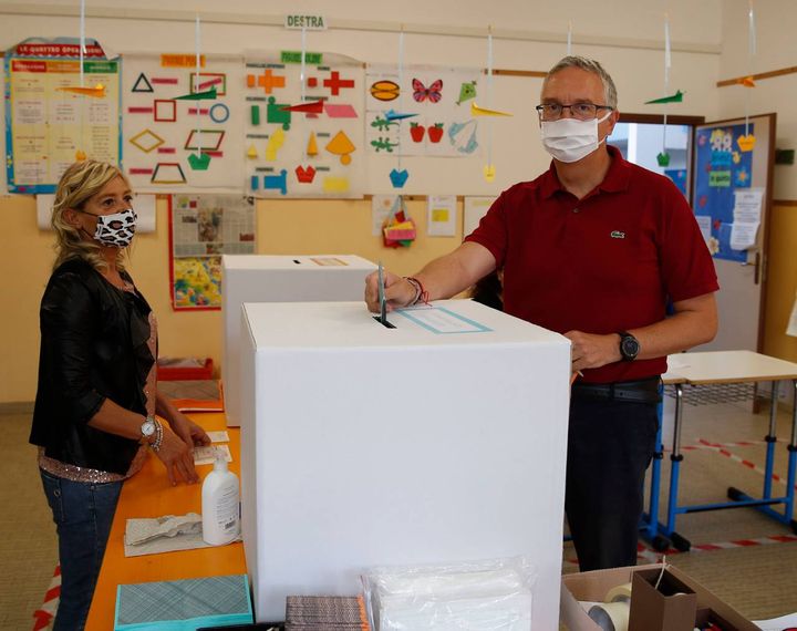 Pesaro, il voto del presidente uscente, Luca Ceriscioli (Fotoprint)