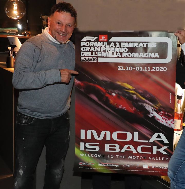 Così Gresini aveva salutato il ritorno della Formula Uno a Imola (foto Isolapress)