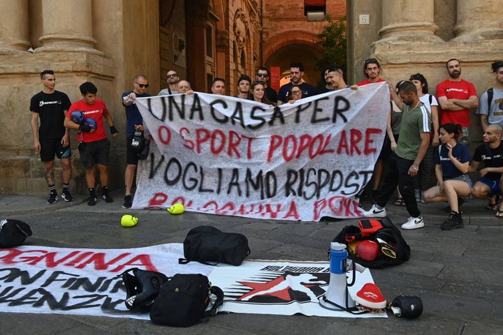 La protesta della Bolognina Boxe
(foto Schicchi)
