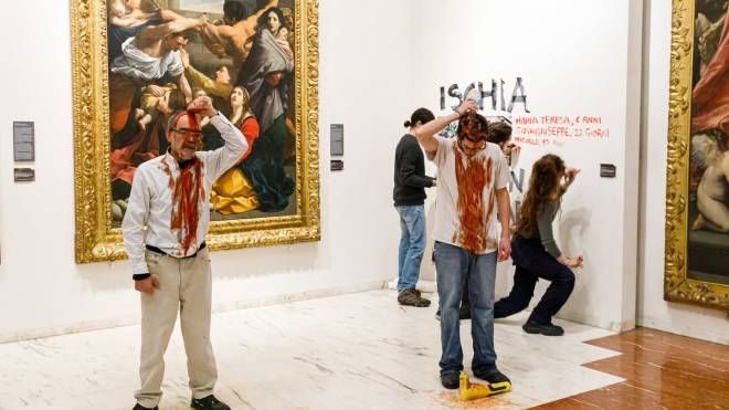 La protesta nella Pinacoteca di Bologna
(foto Massimiliano Donati)