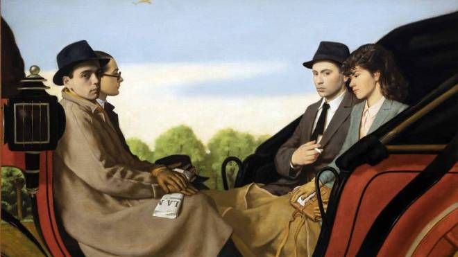 Antonio e Xavier Bueno, La carrozza (Passeggiata alle cascine), 1942, Collezione privata