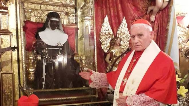 Il cardinale Ernest Simoni in visita a Santa Caterina