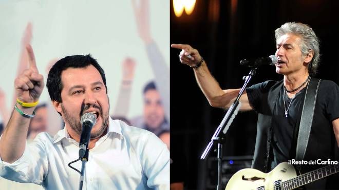 Matteo Salvini e Luciano Ligabue