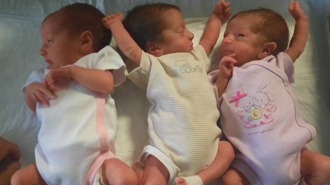 Le tre gemelline nate all'ospedale di Sassuolo