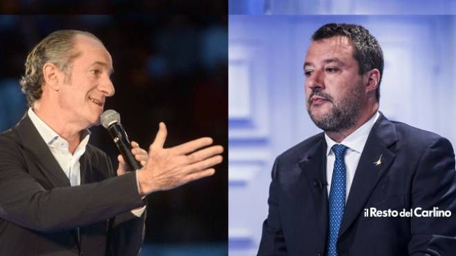 Luca Zaia (a destra) e Matteo Salvini (a sinistra)